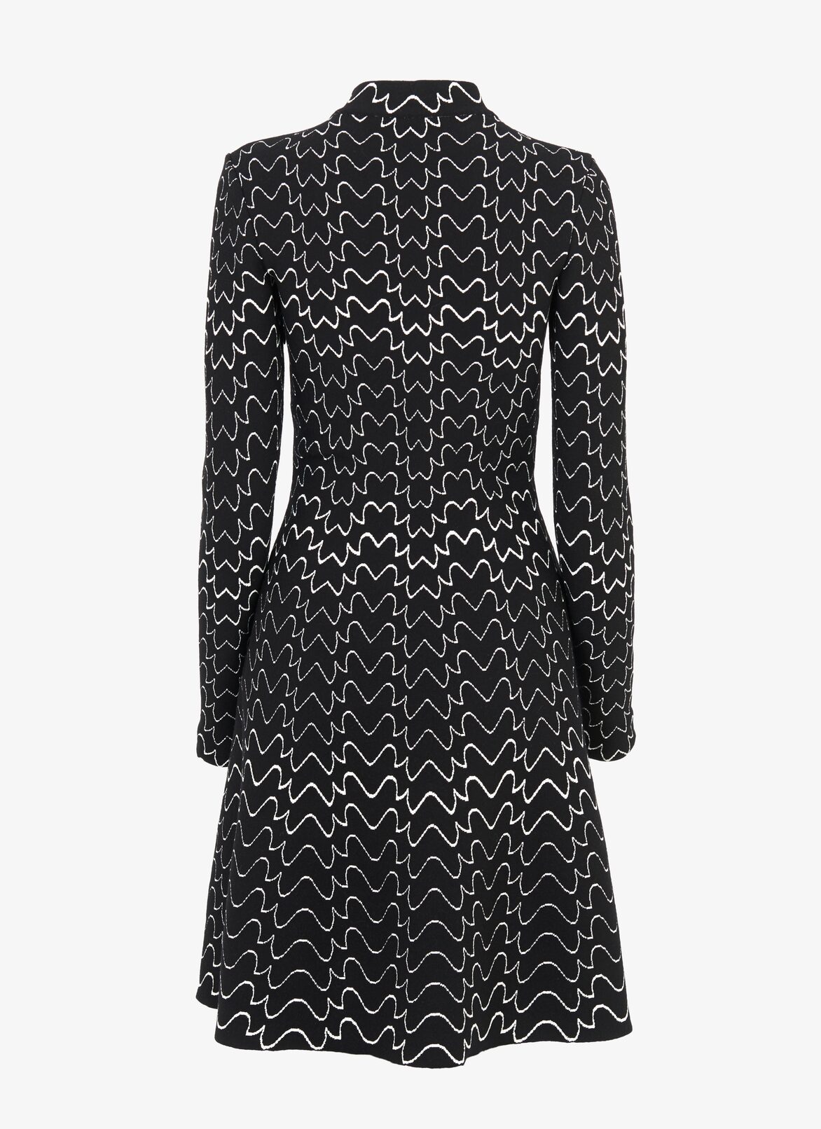 LONG SLEEVE DRESS FILIGRANE BLACK/WHITE ALAÏA BLACK/WHITE  LONG SLEEVE DRESS FILIGRANE BLACK/WHITE